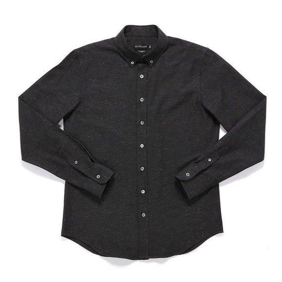 Outclass Charcoal Flecked Men's Shirt - Picture 1 of 8